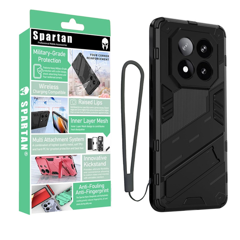 کاور اسپارتان مدل Bibercas Strap مناسب برای گوشی موبایل شیائومی Redmi Note 14 Pro 5G/ Poco X7 5G به همراه بندآویز