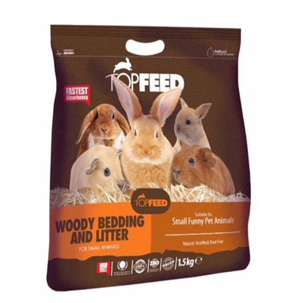 بستر بهداشتی حیوانات کوچک تاپ فید مدل Woody Bedding & Litter وزن 1.5 کیلوگرم