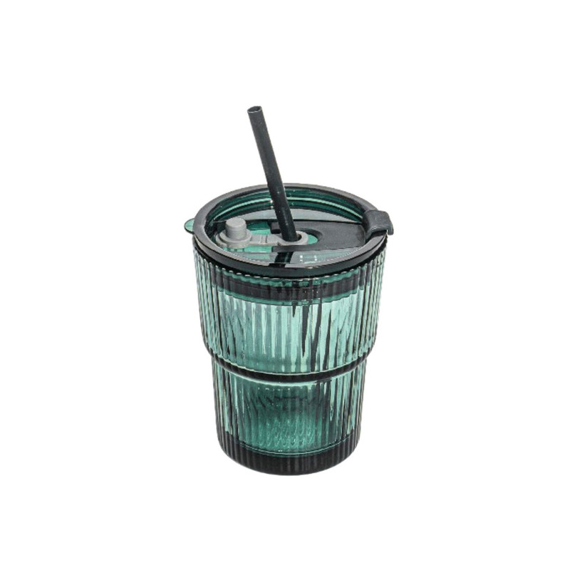 ماگ طرح شیاردار مدل Glas2_6 به همراه نی