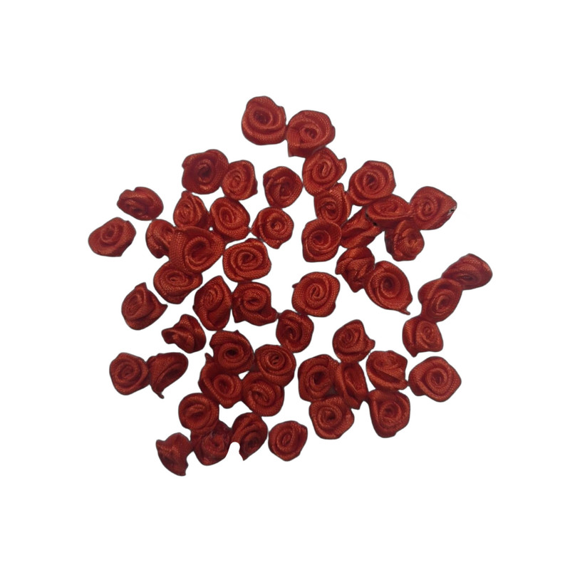 گل مدل رز روبانی کوچک کد red 2 بسته 50 عددی