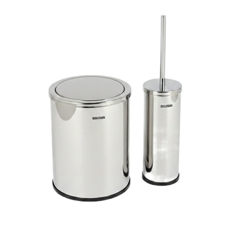 ست سطل زباله و فرچه دلفین مدل DRT-01