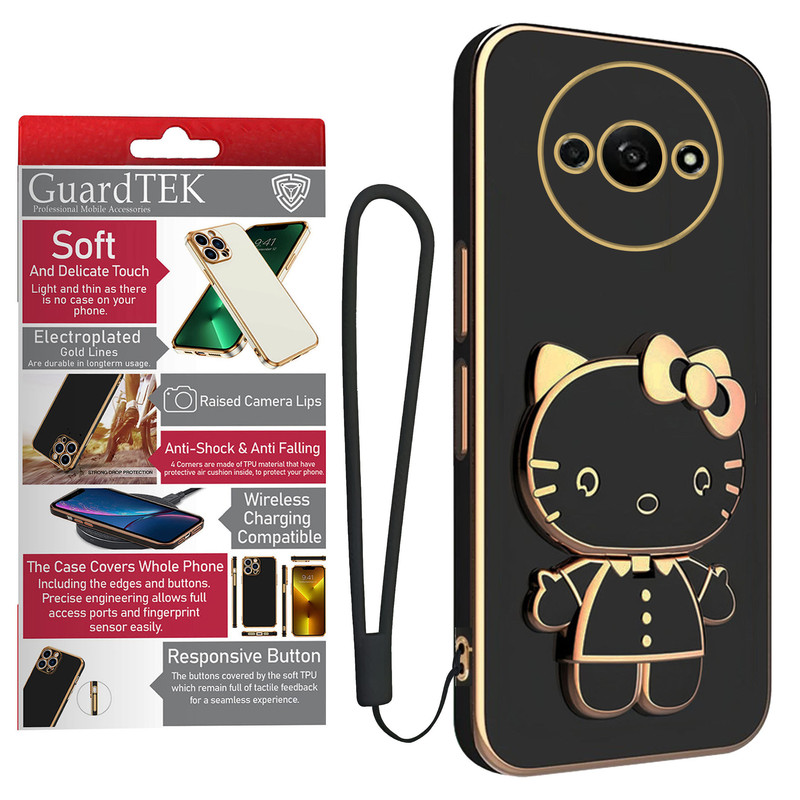 کاور گاردتک آساک مدل Kitty Strap مناسب برای گوشی موبایل شیائومی Redmi A3 2024 به همراه بندآویز