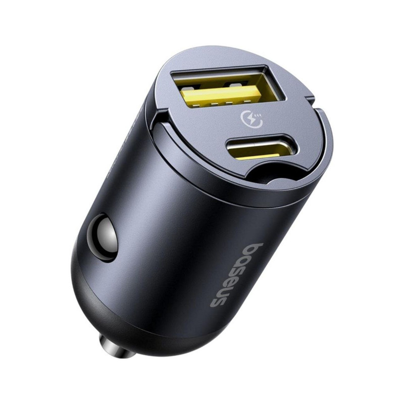 شارژر فندکی 30 وات دو پورت بیسوس مدل Tiny Star VCHXX-UC