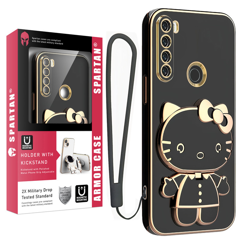 کاور اسپارتان مدل Kitty مناسب برای گوشی موبایل شیائومی Redmi Note 8 به همراه بند نگهدارنده