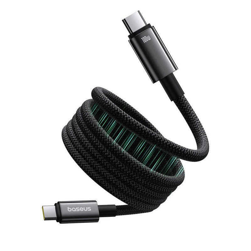 کابل USB-C بیسوس مدل Tungsten Gold Magnetic 100W طول 1 متر